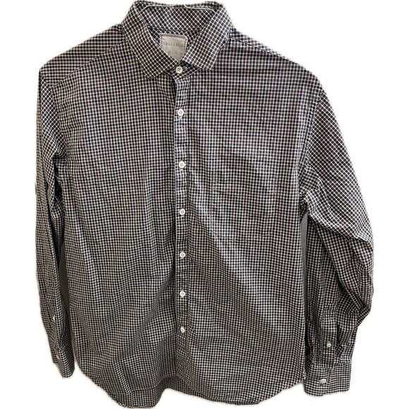 Billy Reid Other - Billy Reid Shirt Mens M Blue Red Long Sleeve Button Up Gingham 100% Cotton Italy